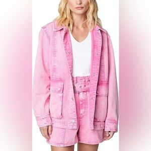 Blank Nyc Women’s Cotton Raspberry Sorbet denim Shacket size XS